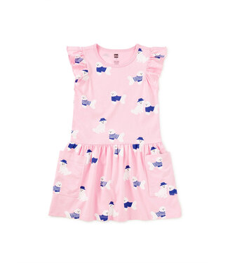 Tea Collection Flutter Sleeve Pocket Dress - Spanish Water Dog