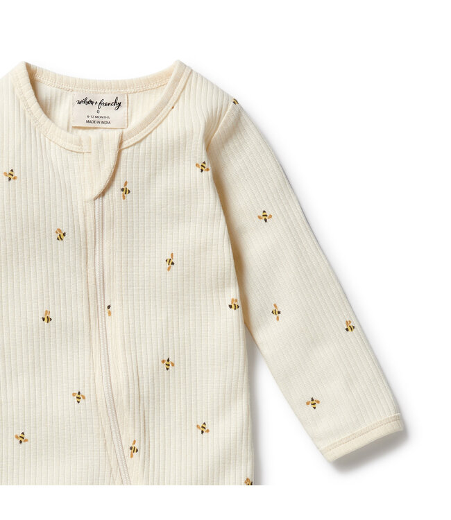 Wilson & Frenchy Bee Mine Organic Zipsuit with Feet