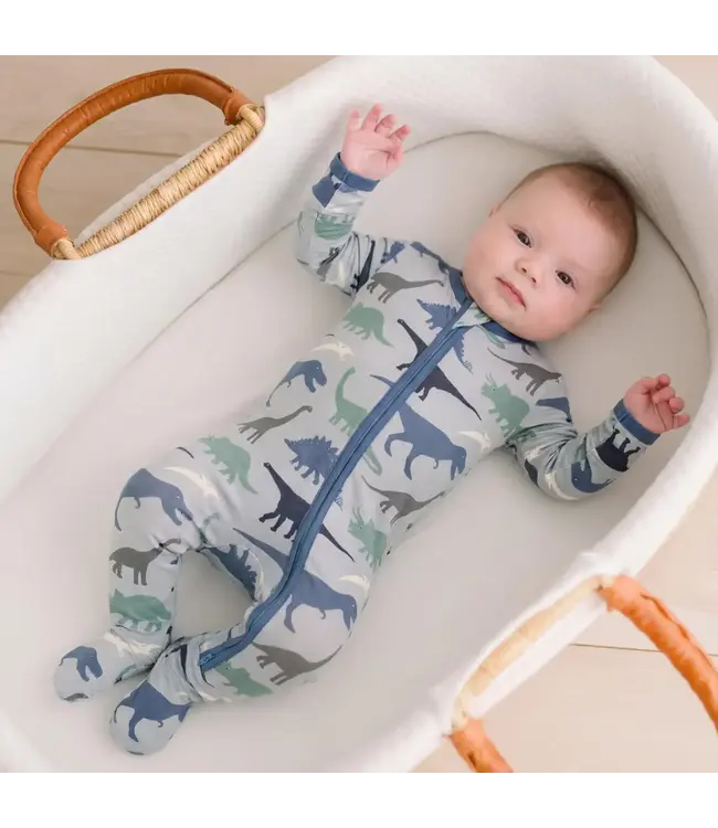 Kickee Pants Footie w/ 2 Way Zipper - Dino Museum