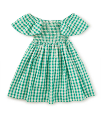 Tea Collection Flutter Sleeve Smocked Dress - Garden Party Check
