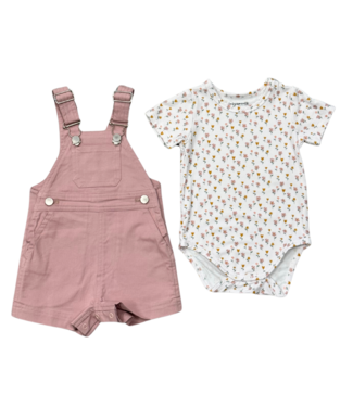 BabySprouts Overall Set - Spring Mauve