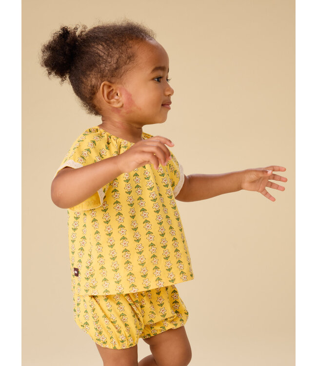 Tea Collection Crochet Trim Baby Set - Vintage Tile