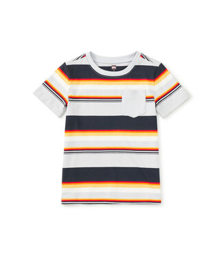 Tea Collection Stripe Pocket Tee - Dusk