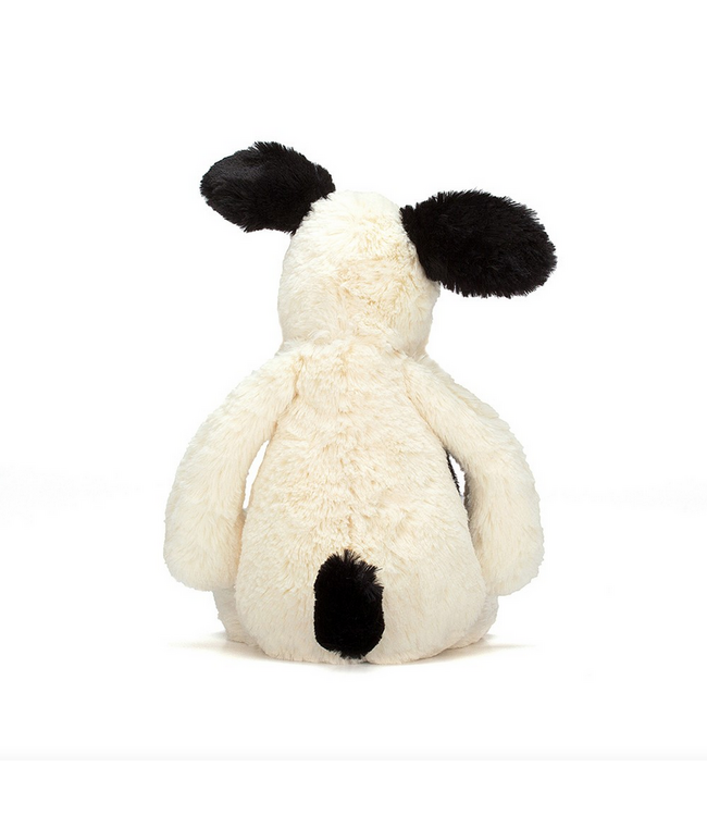 Jellycat Bashful Medium Black and Cream Rufferty Puppy