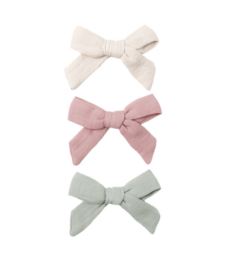 Quincy Mae Bow Clip Set - Natural, Mauve, & Sage