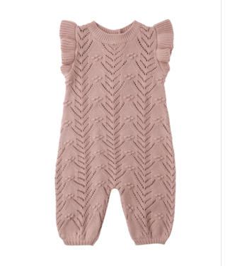 Quincy Mae Mira Knit Romper - Mauve