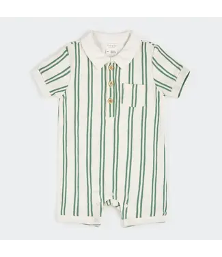 Petit Lem Green Stripe Romper