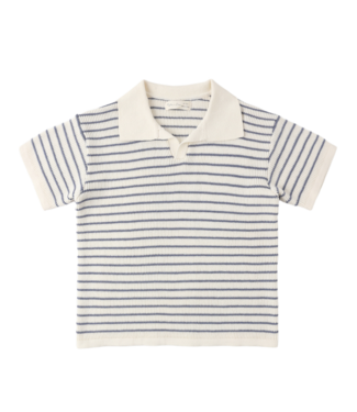 Rylee & Cru Chandler Knit Baby Polo - Marine Stripe