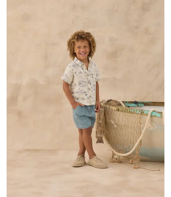Rylee & Cru Collared Shirt - Ocean Toile