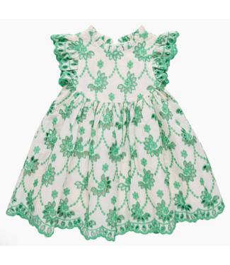 Pink Chicken Cynthia Dress - Kelly Green Eyelet