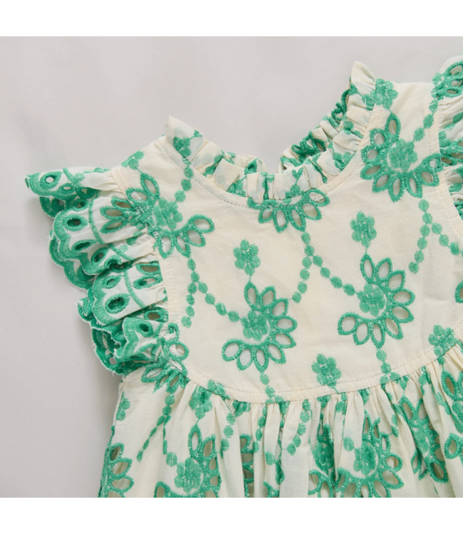 Pink Chicken Cynthia Dress - Kelly Green Eyelet