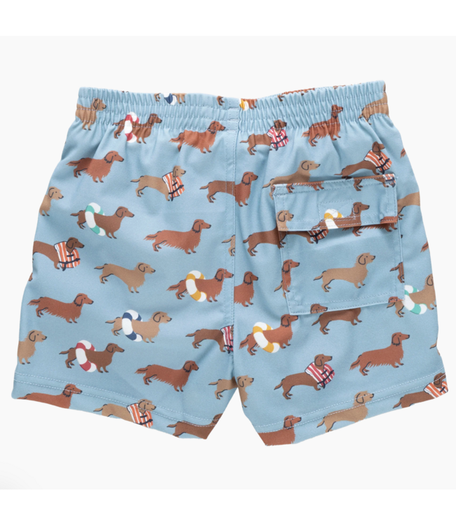 Pink Chicken Swim Trunk - Dachshund