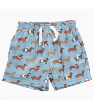 Pink Chicken Swim Trunk - Dachshund
