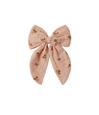 Rylee & Cru Oversized Bow - Cherry Embroidery
