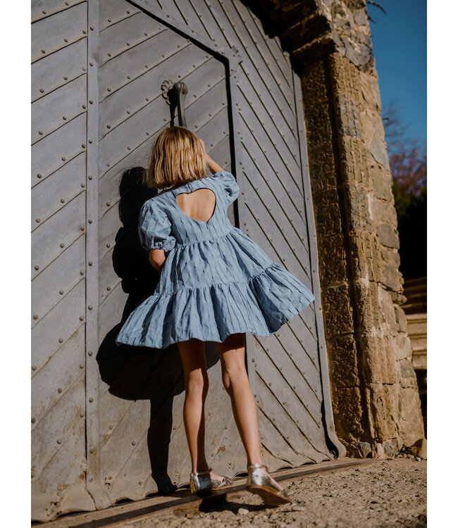 Tea Collection Pleated Heartback Dress - Seal Grey