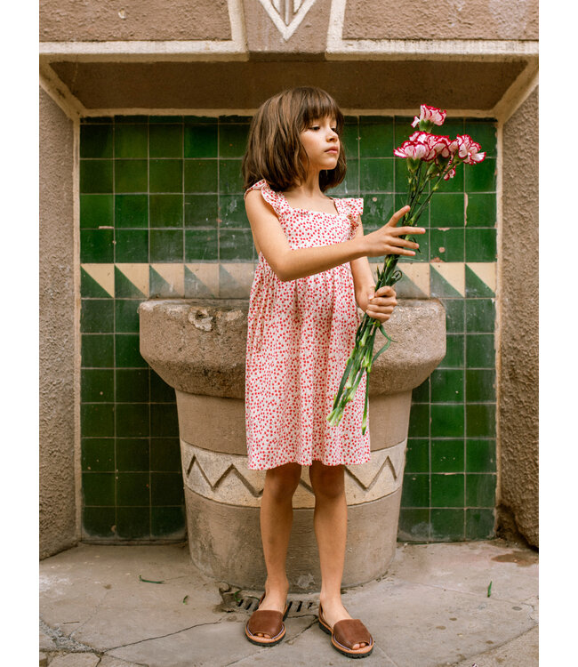 Tea Collection Ruffle Strap Dress - Mini Rose Toss