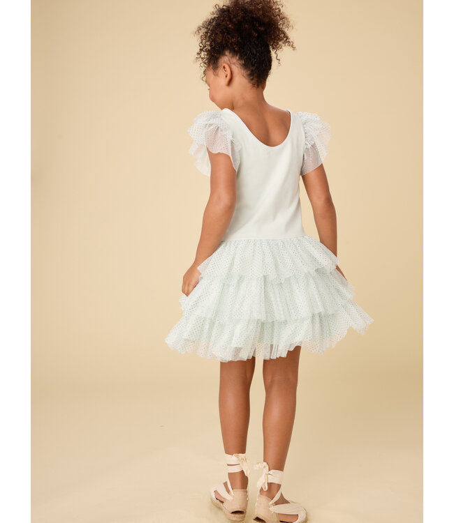 Tea Collection Tiered Tulle Party Dress - Flamenco Dots
