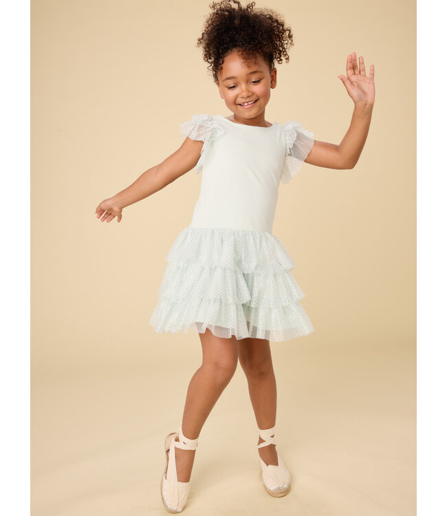 Tea Collection Tiered Tulle Party Dress - Flamenco Dots