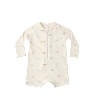 Quincy Mae Long Sleeve Rashguard Swimsuit - Dinos