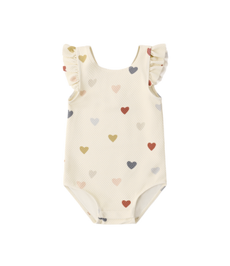 Quincy Mae Scoop Back Swimsuit - Confetti Hearts