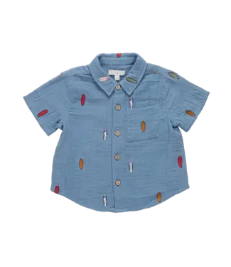 Pink Chicken Jack Shirt - Surfboard Embroidery