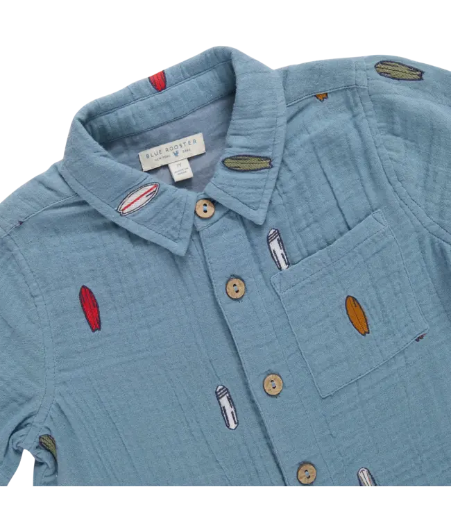 Pink Chicken Jack Shirt - Surfboard Embroidery