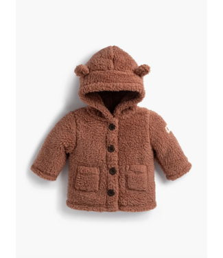 Monica + Andy Baby Sherpa Teddy Cardigan Brown