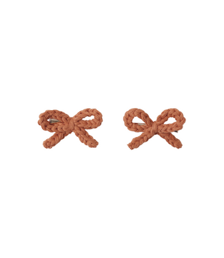 Rylee & Cru Crochet Bow Clips - Poppy