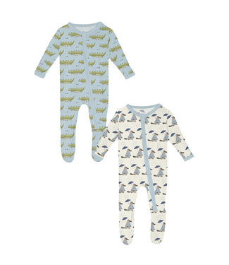 Kickee Pants Footie 2 Way Zipper Romper