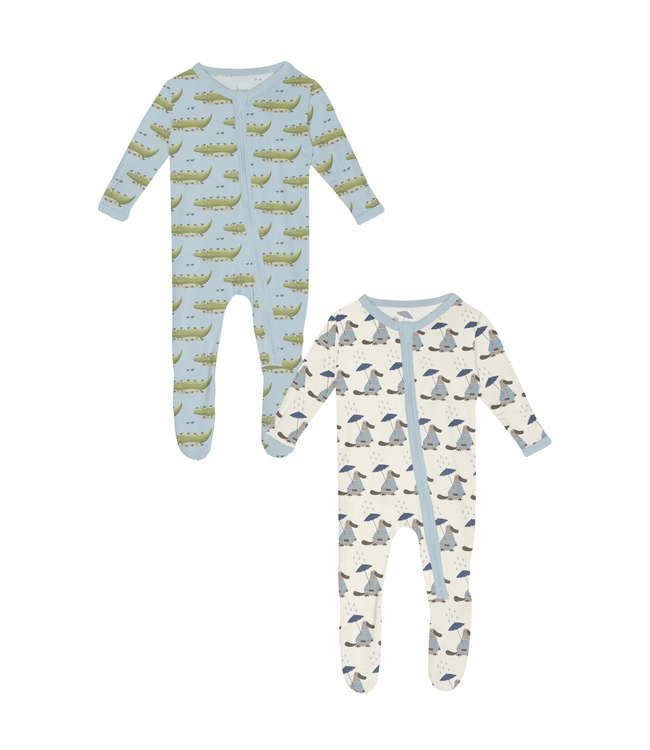 Kickee Pants Footie 2 Way Zipper Romper