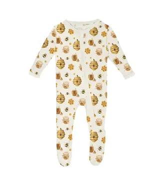 Kickee Pants 2 Way Zipper Footie - Bees & Honey
