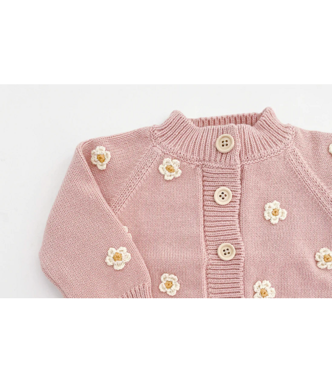 Blueberry Hill Flower Baby Cardigan