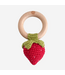 Blueberry Hill Rattle Teether Strawberry, Red