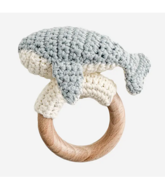 Blueberry Hill Rattle Teether, Whale