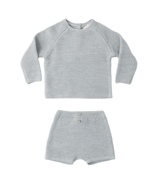 Quincy Mae Summer Knit Set - Heathered Sky