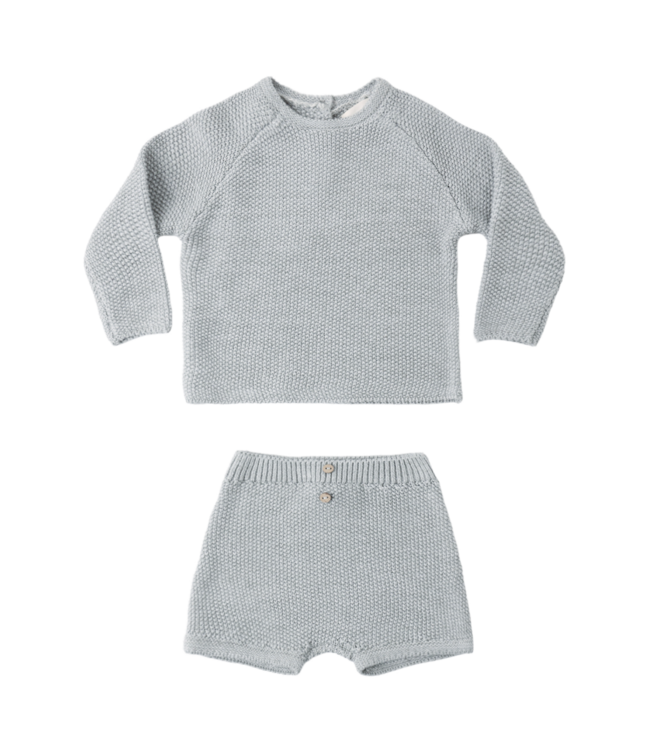 Quincy Mae Summer Knit Set - Heathered Sky