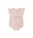 Quincy Mae Pointelle Ruffle Romper - Blush