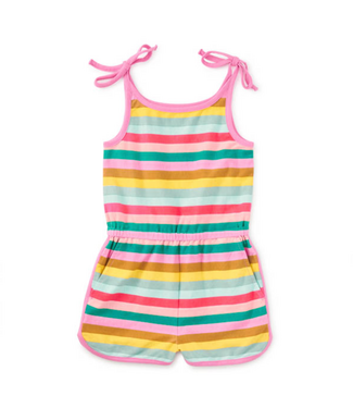 Tea Collection Tie Shoulder Sporty Romper - San Sebastian Stripe
