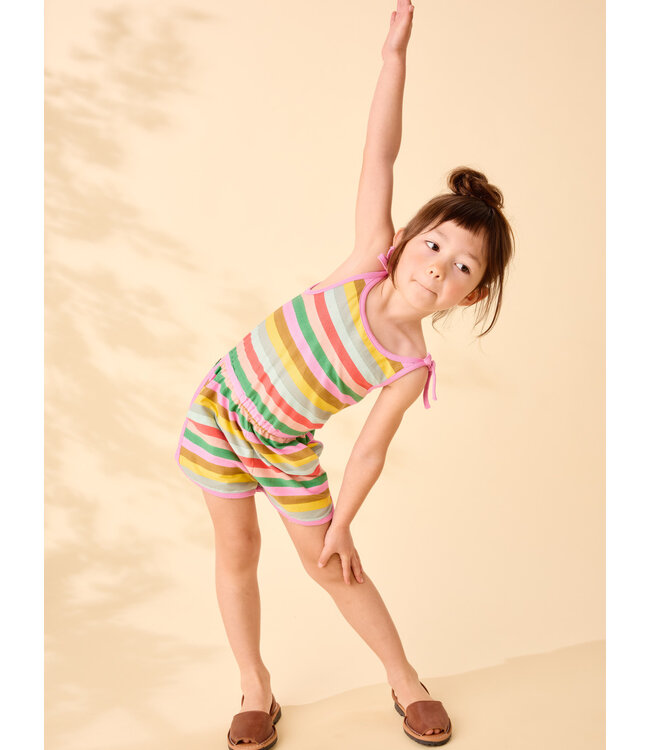 Tea Collection Tie Shoulder Sporty Romper - San Sebastian Stripe