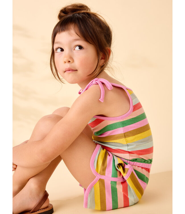 Tea Collection Tie Shoulder Sporty Romper - San Sebastian Stripe