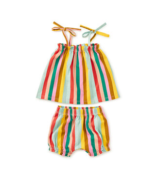 Tea Collection Tie Shoulder Baby Set - San Sebastian Stripe