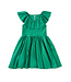 Tea Collection Shiny Ruffle Neck Dress - Spinach