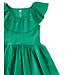 Tea Collection Shiny Ruffle Neck Dress - Spinach