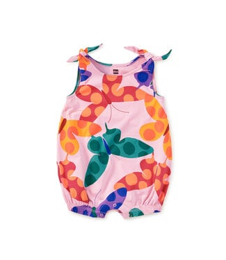 Tea Collection Tie Shoulder Romper - Butterfly Spot