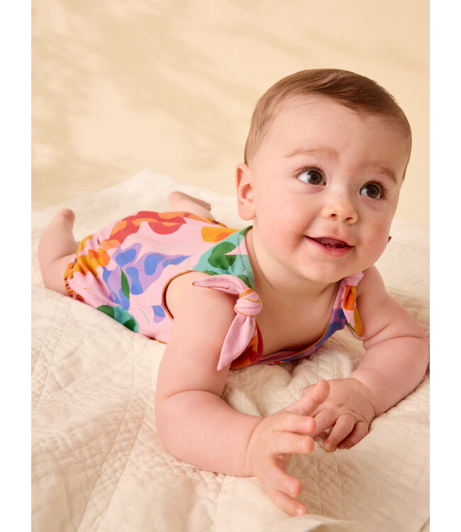 Tea Collection Tie Shoulder Romper - Butterfly Spot