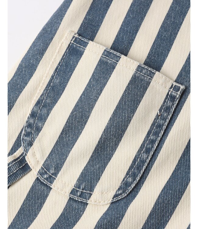 Rylee & Cru Baby Denim Shortall - Navy Stripe