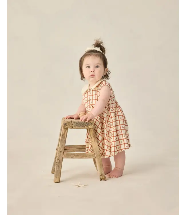 Rylee & Cru Baby Collared Babydoll Dress - Cherry Check