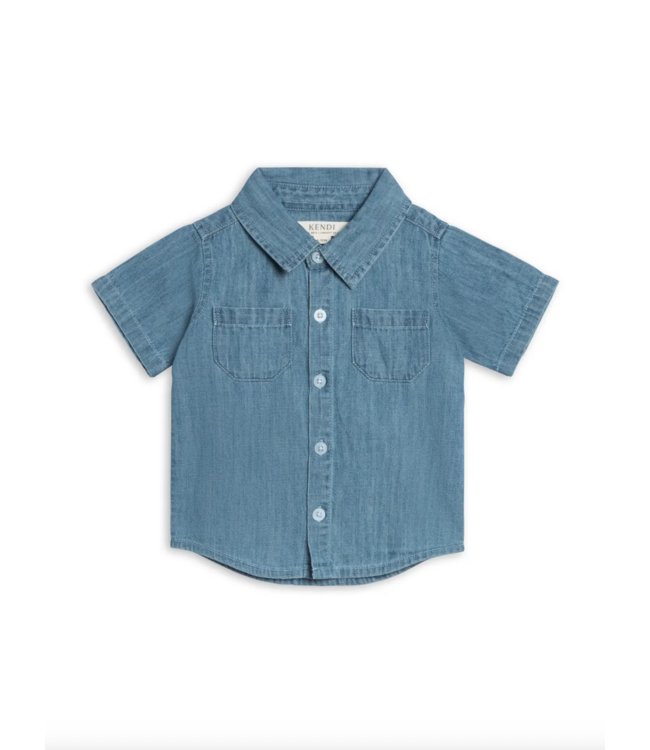Colored Organics Graham Chambray Collared Button Down Shirt
