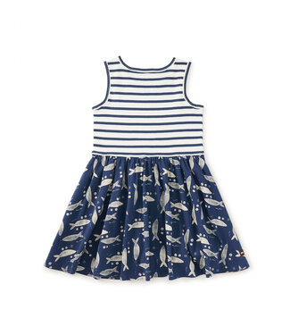 Tea Collection Print Mix Skirt Dress - Sardines
