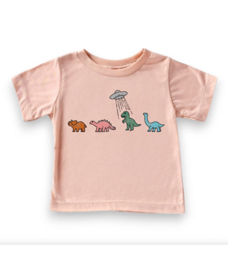 Best Day Ever Kids Dino Dance Party Tee - Pink